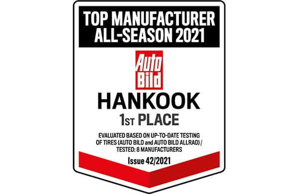 Hankook Tire named Manufacturer of the Year 2021 in Auto Bild Magazine’s all-season tire category