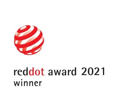 Logotipo de ganador del Premio de diseño Red Dot 2021